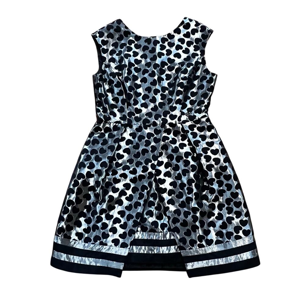 SPELL Access Silver Metallic Heart Fit & Flare Mini Dress | M